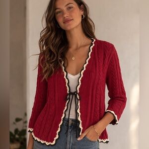Anne Klein Cable Knit Cardigan